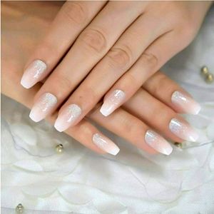 FRENCH HALO MED NAILS PRESS ON GLUE ON